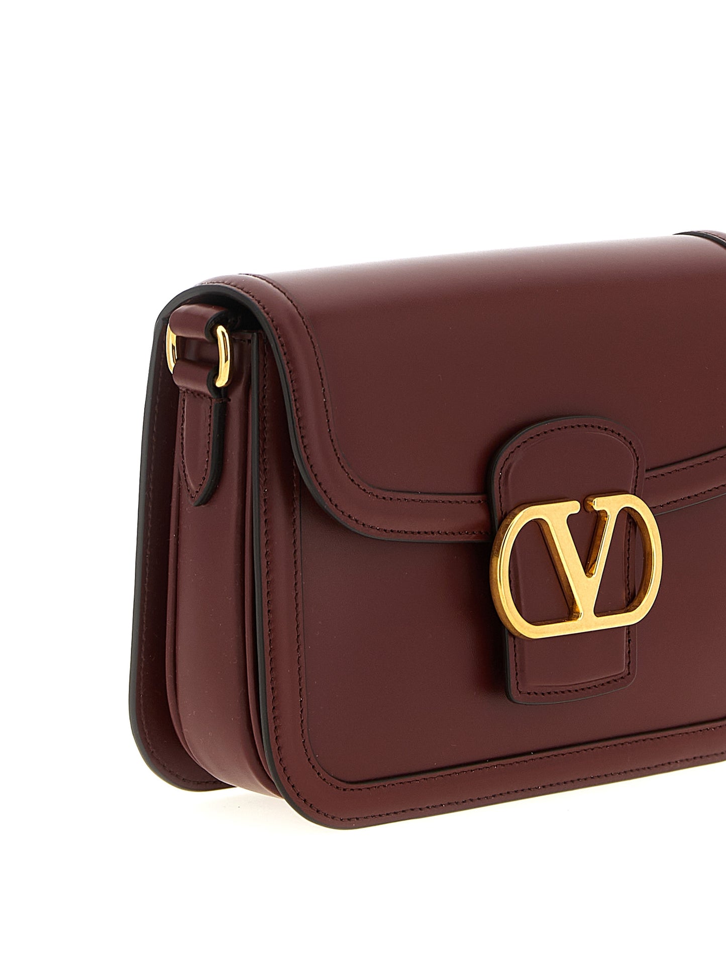 Valentino Garavani 9to5 Crossbody – Burgundy Leather Bag