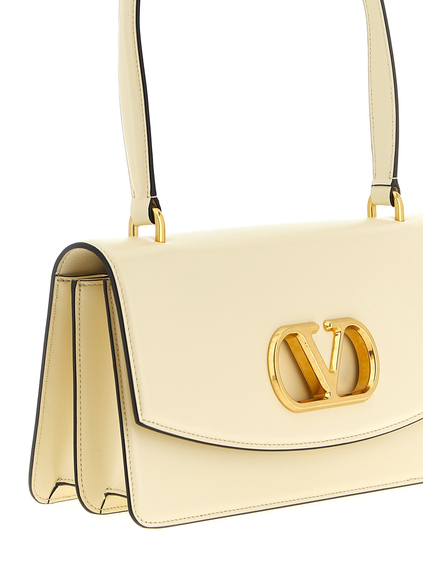 Valentino Garavani Vain Top Handle – Ivory Leather Bag