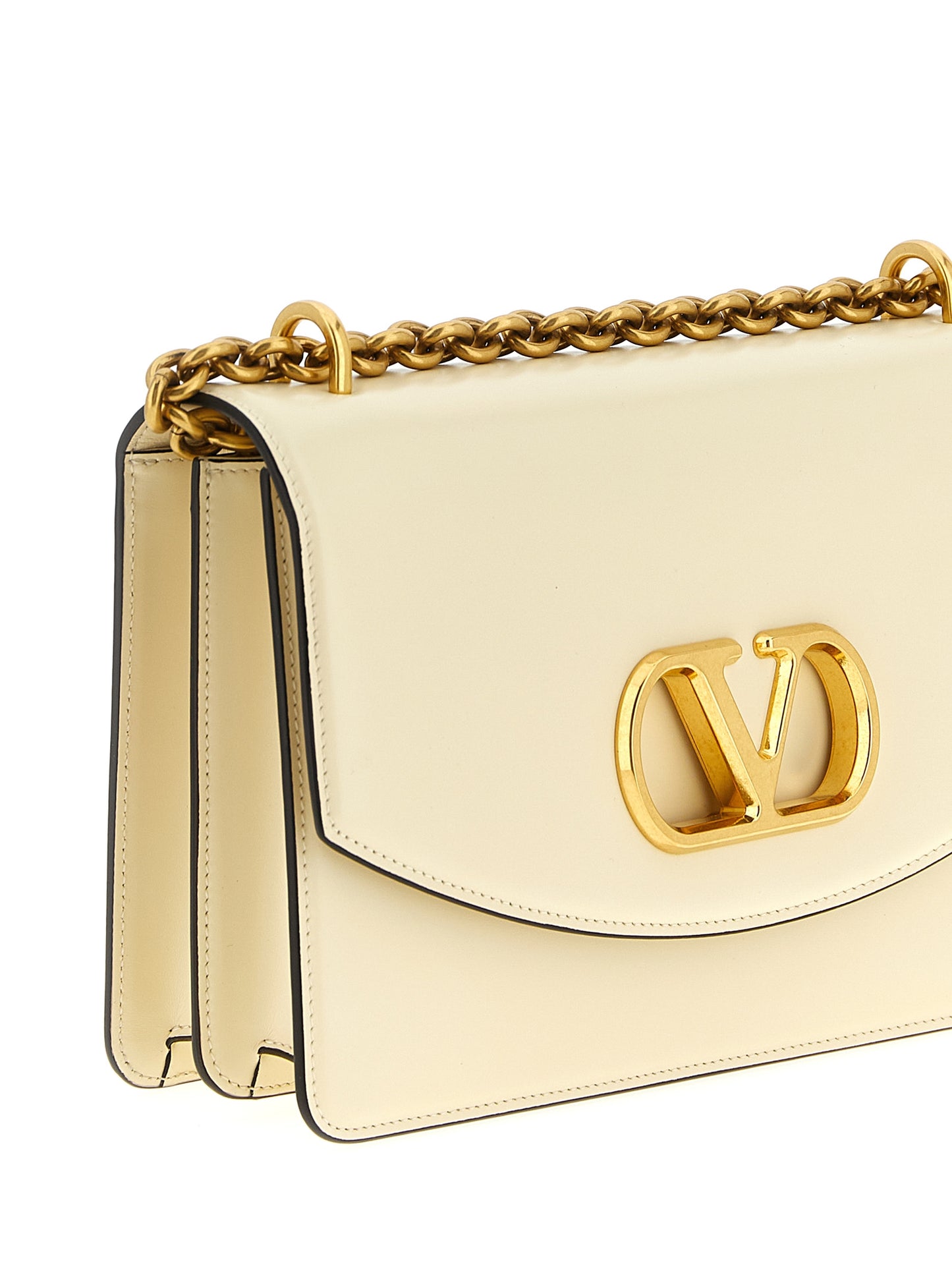 Valentino Garavani Vain Top Handle – Chalk Leather Bag