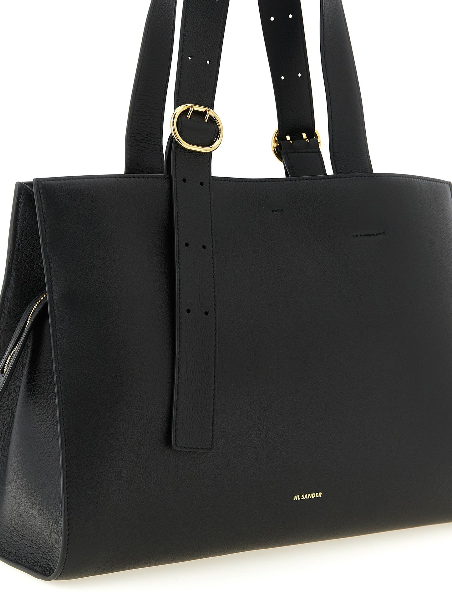 Jil Sander Cannolo Tote – Black Leather Bag