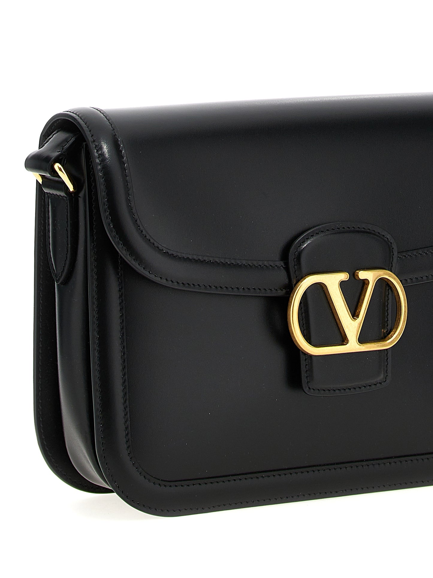 Valentino Garavani VLogo Signature Shoulder Bag – Black Leather Shoulder Bag