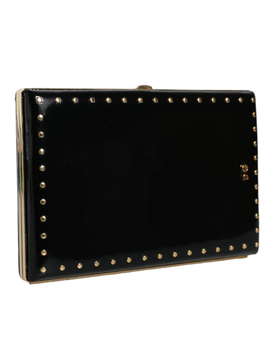 Dolce & Gabbana Studded Box – Black Leather Clutch