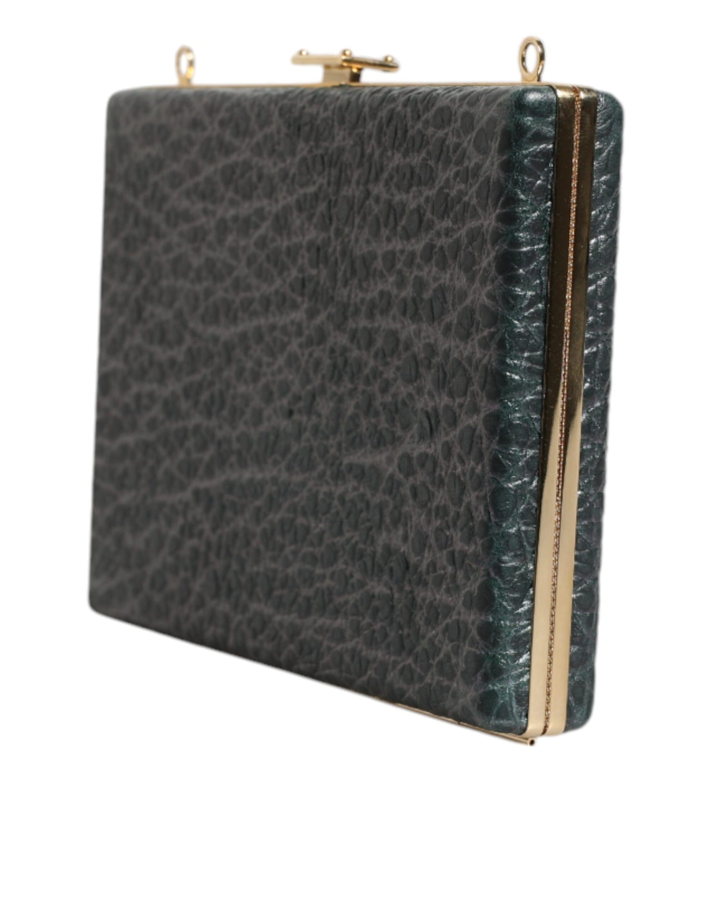 Dolce & Gabbana Box Clutch – Black Leather Bag