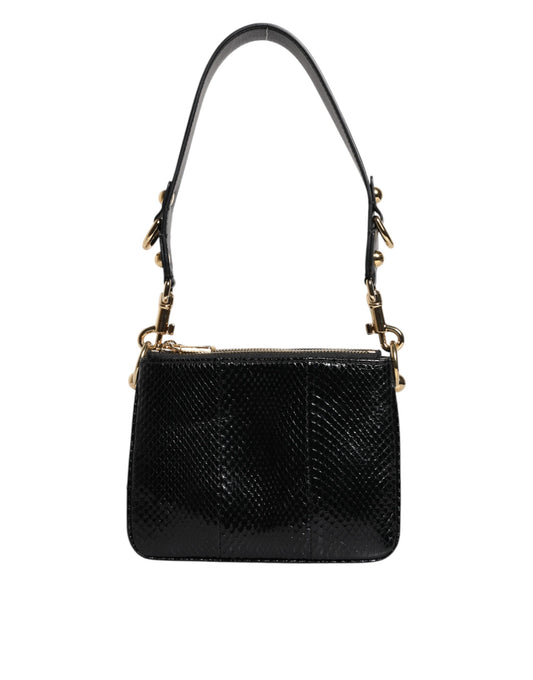 Dolce & Gabbana Serpent Shoulder – Black Leather Bag