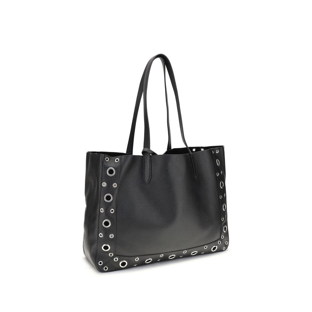 Valentino Garavani VLogo – Black Leather Shoulder Bag