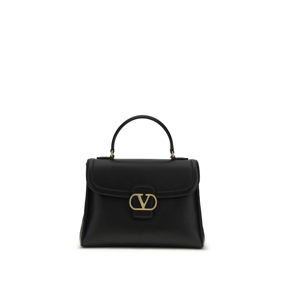 Valentino Garavani VLogo Top Handle – Black Leather Bag