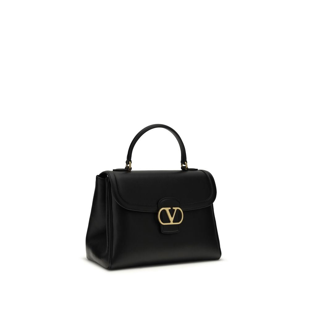 Valentino Garavani VLogo Top Handle – Black Leather Bag