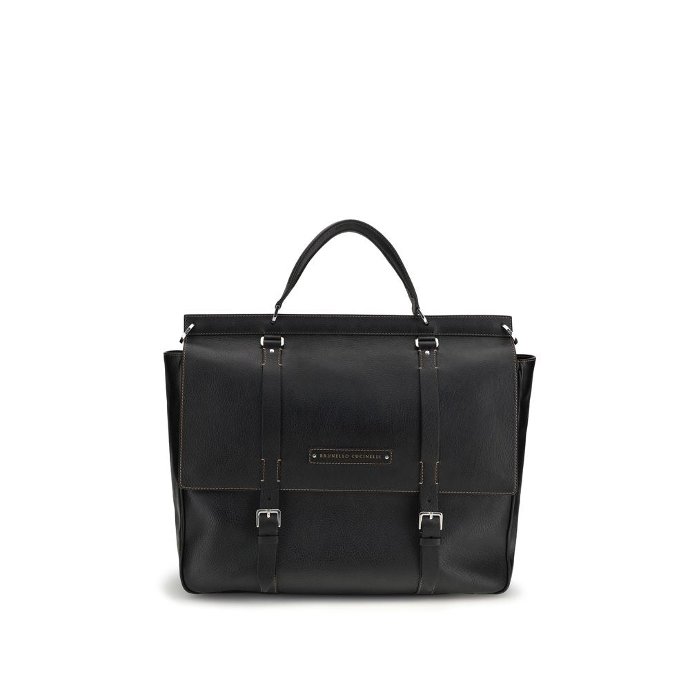 Brunello Cucinelli – Black Leather Holdall