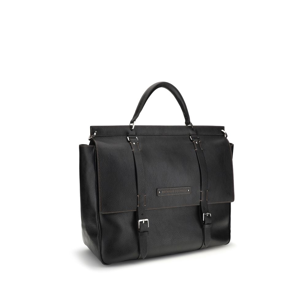 Brunello Cucinelli – Black Leather Holdall