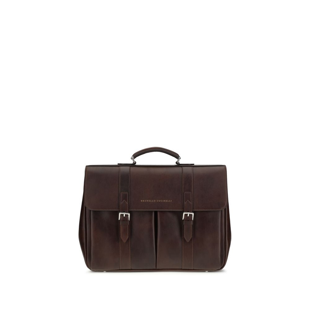 Brunello Cucinelli – Burgundy Leather Holdall