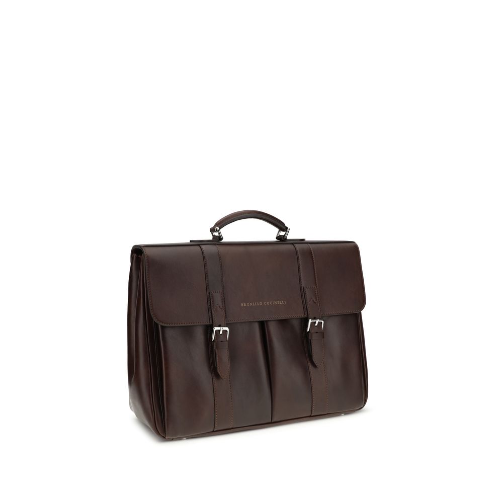Brunello Cucinelli – Burgundy Leather Holdall