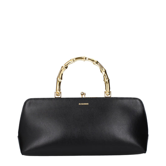 Jil Sander Bamboo Frame – Black Leather Bag