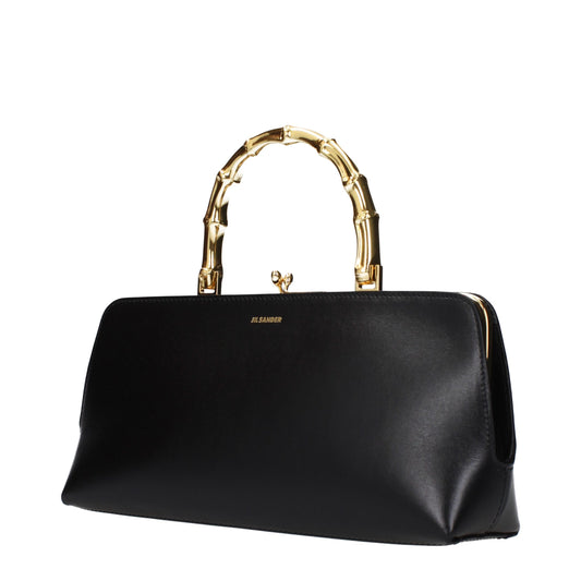 Jil Sander Bamboo Frame – Black Leather Bag