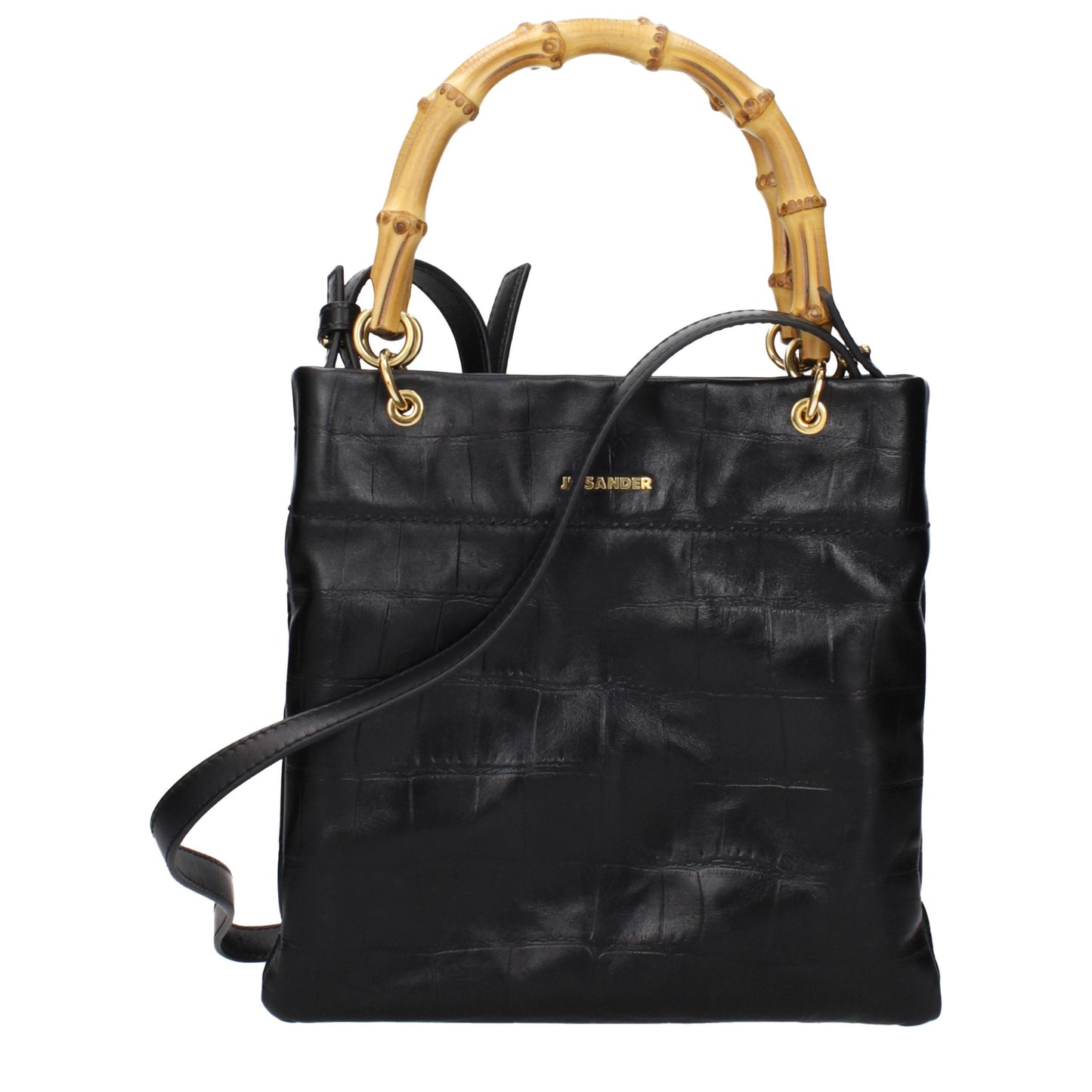Jil Sander Bamboo Tote – Black Leather Bag