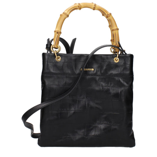 Jil Sander Bamboo Tote – Black Leather Bag