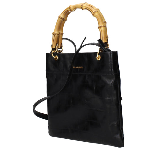 Jil Sander Bamboo Tote – Black Leather Bag