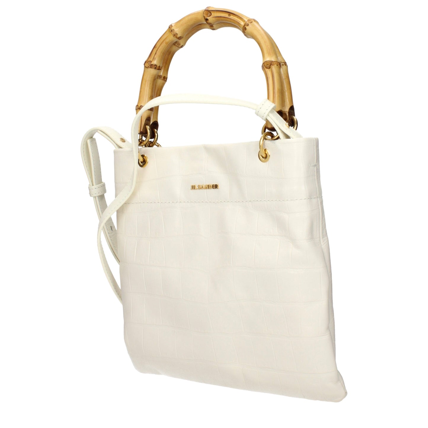 Jil Sander Bamboo Tote – Ivory Leather Bag