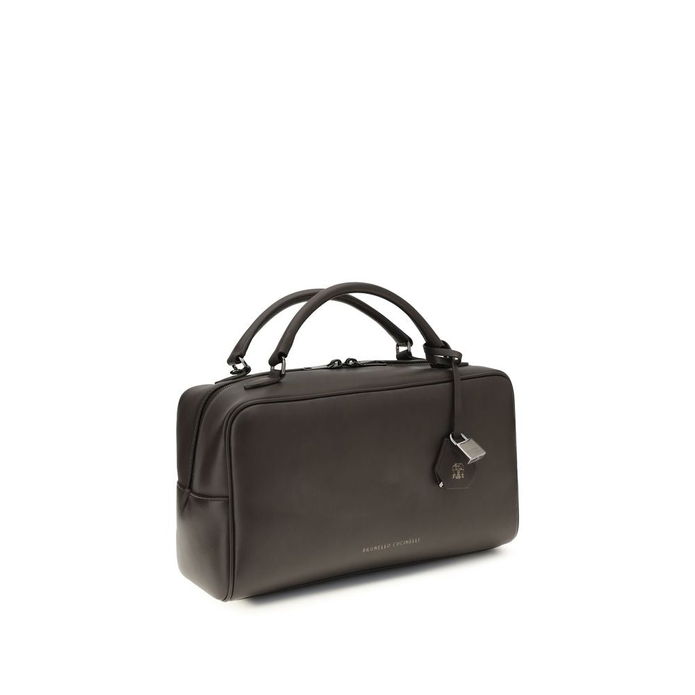 Brunello Cucinelli Boston Explorer – Brown Leather Bag