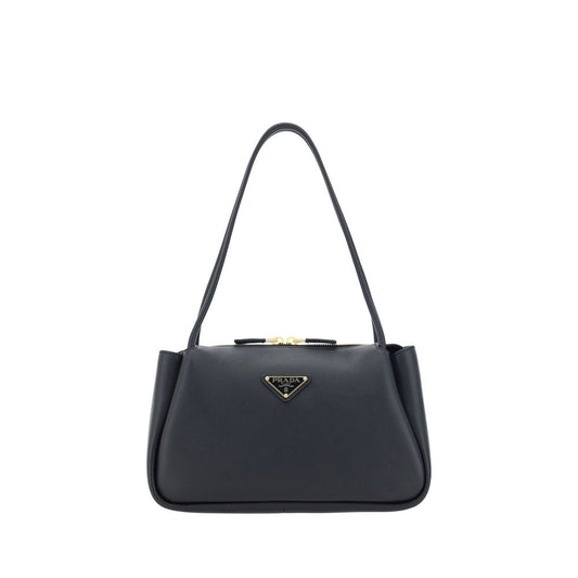 Prada Triangle Shoulder – Black Leather Bag