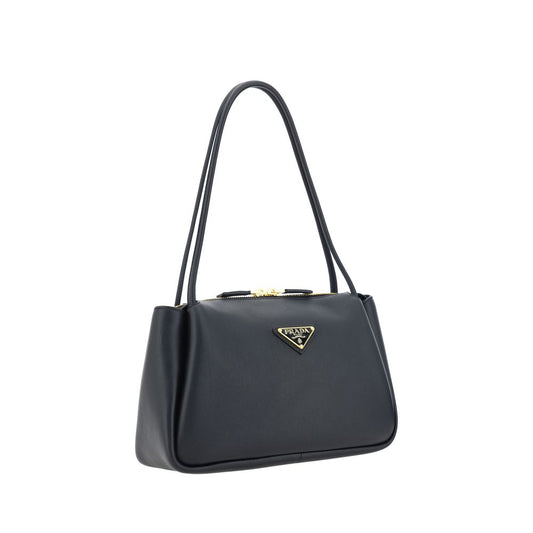 Prada Triangle Shoulder – Black Leather Bag