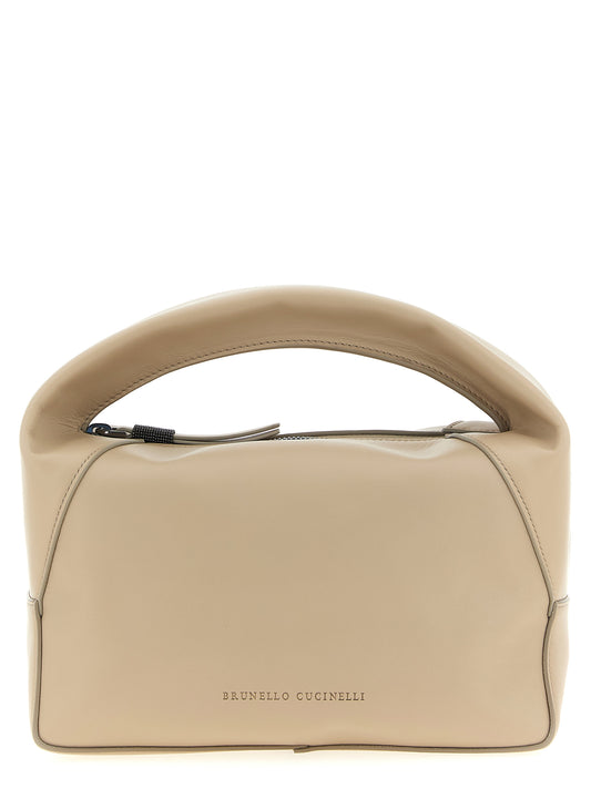 Brunello Cucinelli Hobo Duo – Beige Leather Bag