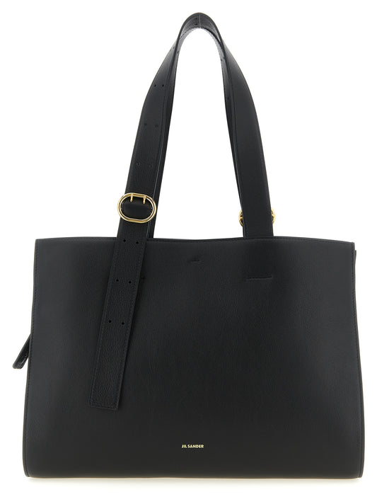 Jil Sander Cannolo Tote – Black Leather Bag