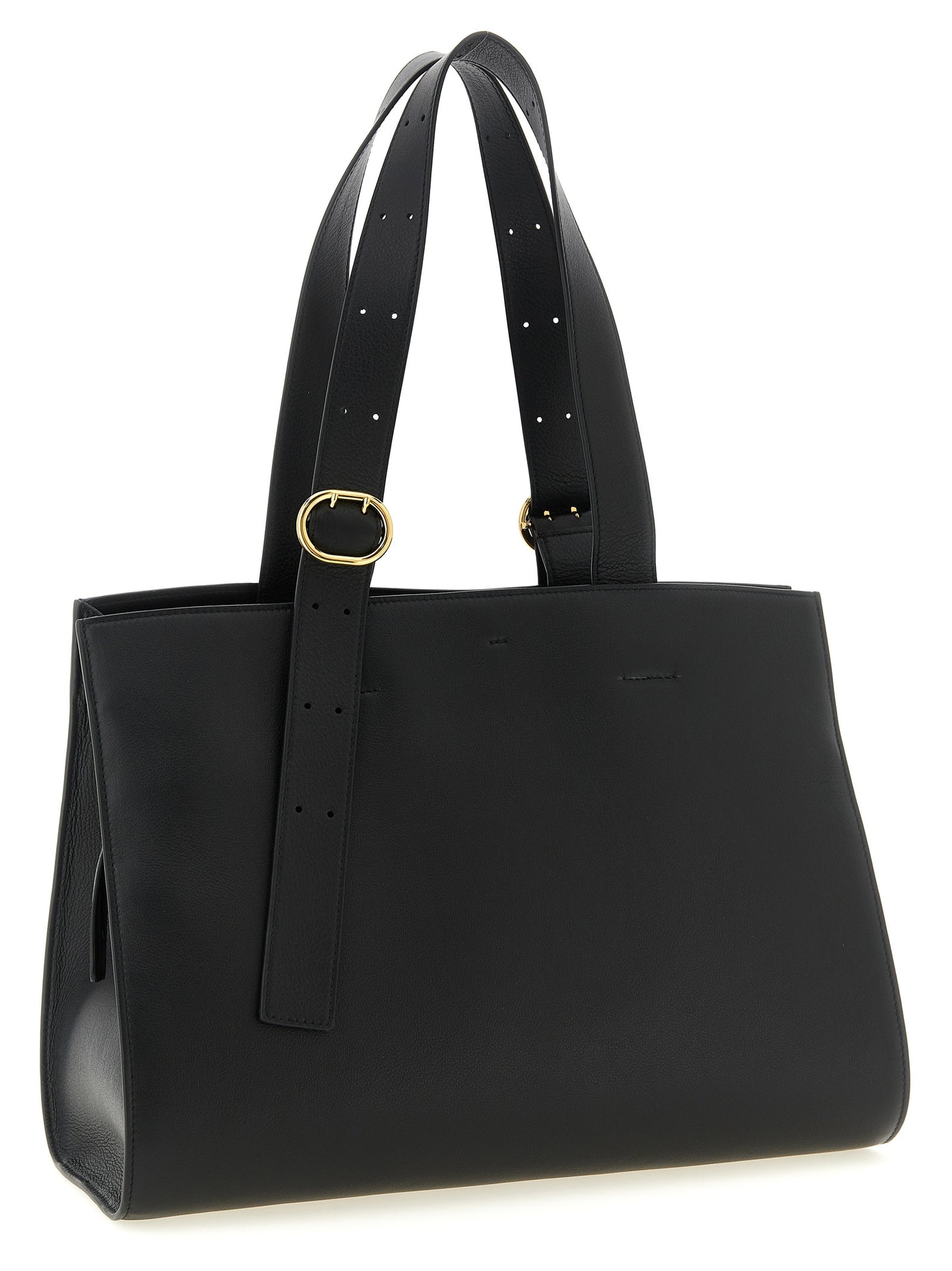 Jil Sander Cannolo Tote – Black Leather Bag