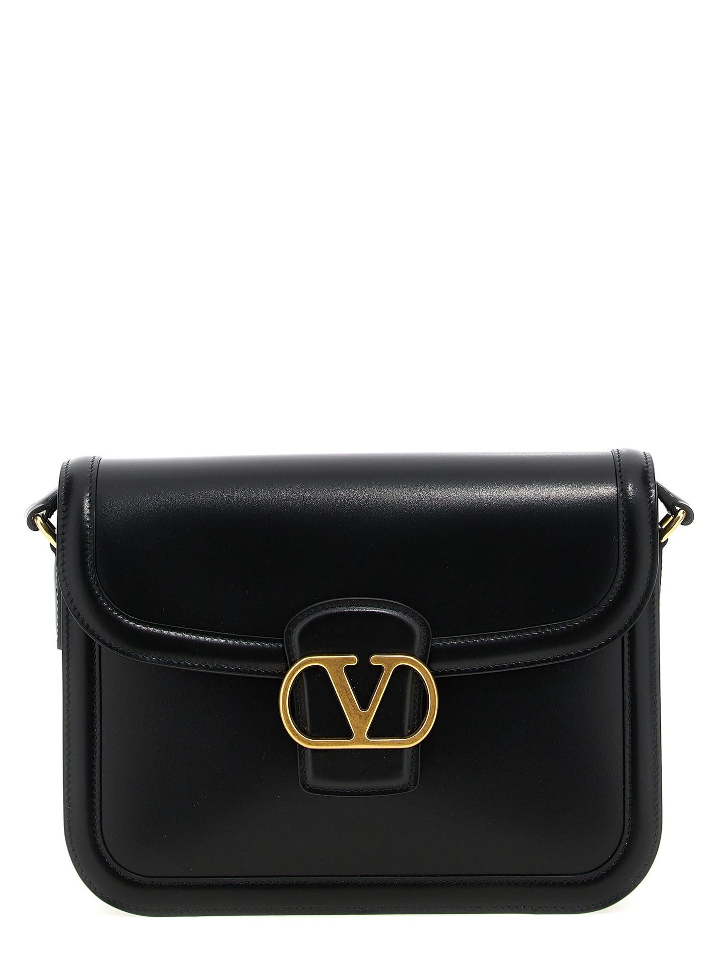 Valentino Garavani VLogo Signature Shoulder Bag – Black Leather Shoulder Bag