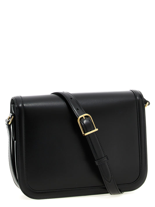 Valentino Garavani VLogo Signature Shoulder Bag – Black Leather Shoulder Bag