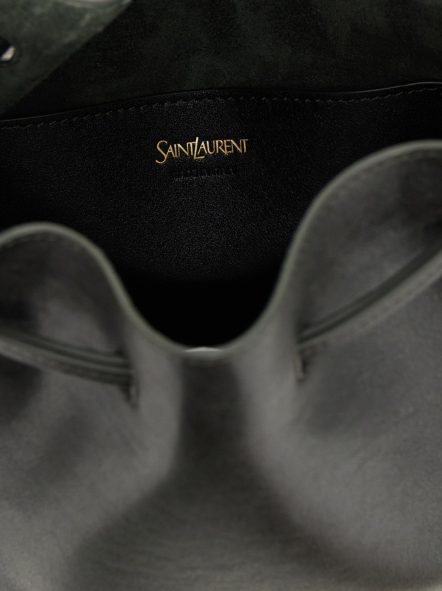 Saint Laurent Drawstring Bucket Bag in Black