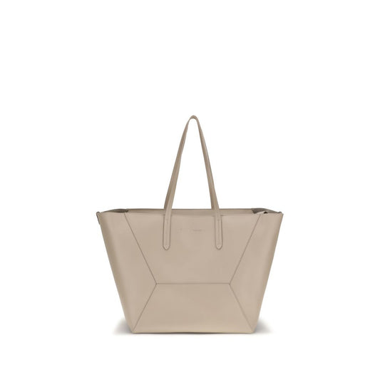 Brunello Cucinelli Hammered Tote – Beige Leather Bag