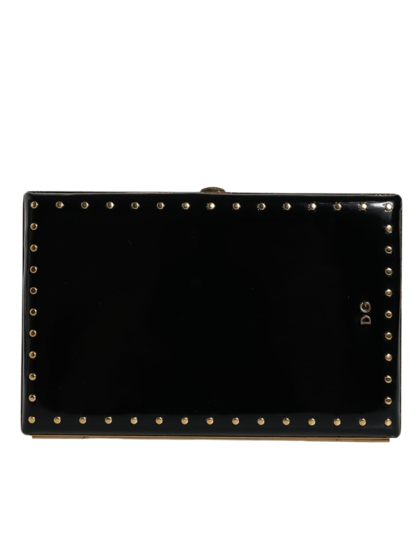 Dolce & Gabbana Studded Box – Black Leather Clutch