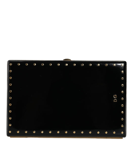 Dolce & Gabbana Studded Box – Black Leather Clutch