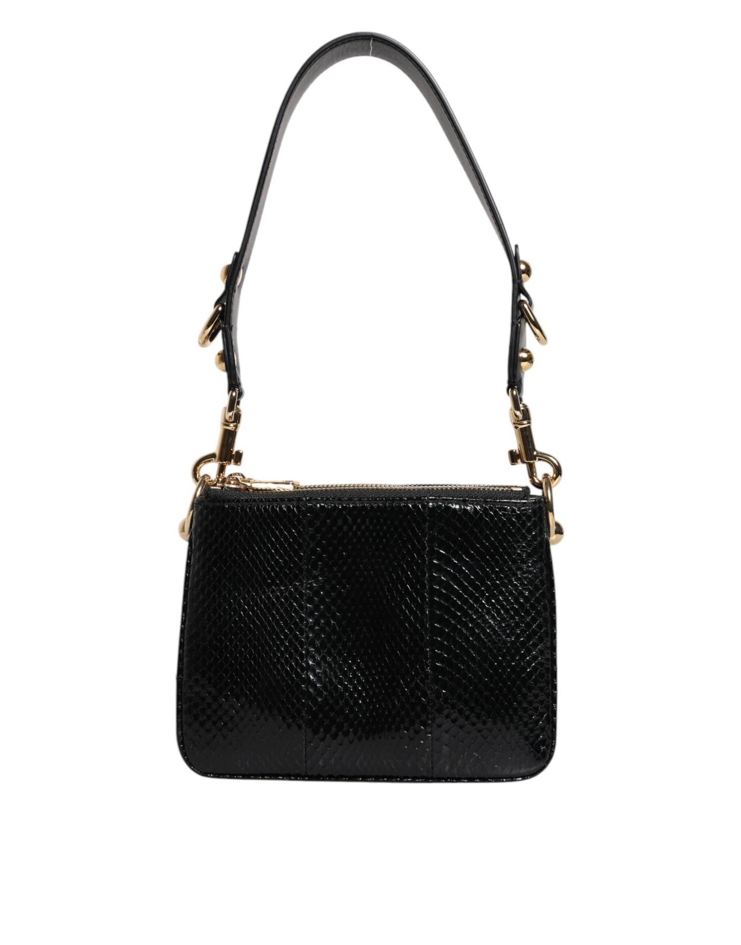Dolce & Gabbana Serpent Shoulder – Black Leather Bag