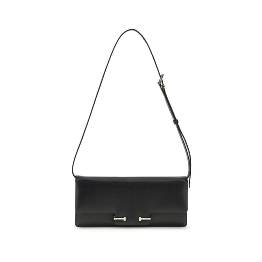 Tom Ford T-Line Shoulder – Black Leather Bag