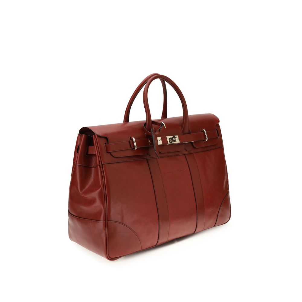 Brunello Cucinelli Holdall – Burgundy Leather Holdall